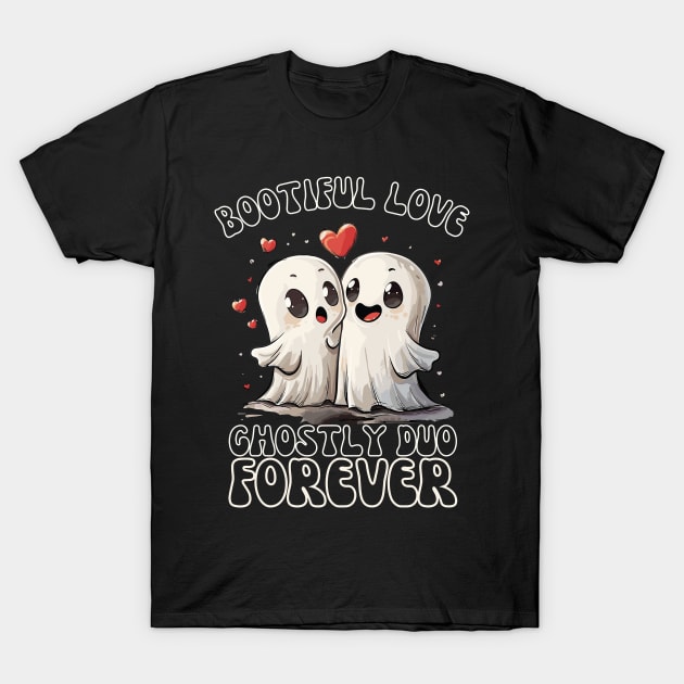 Bootiful Love Ghostly Duo Forever T-Shirt by BrushedbyRain